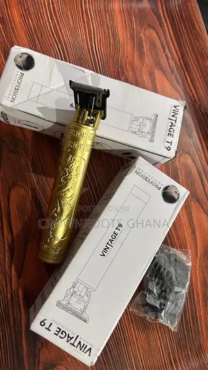 Vintage T9 Professional Hair Clipper – Gold Rechargeable Trimmer