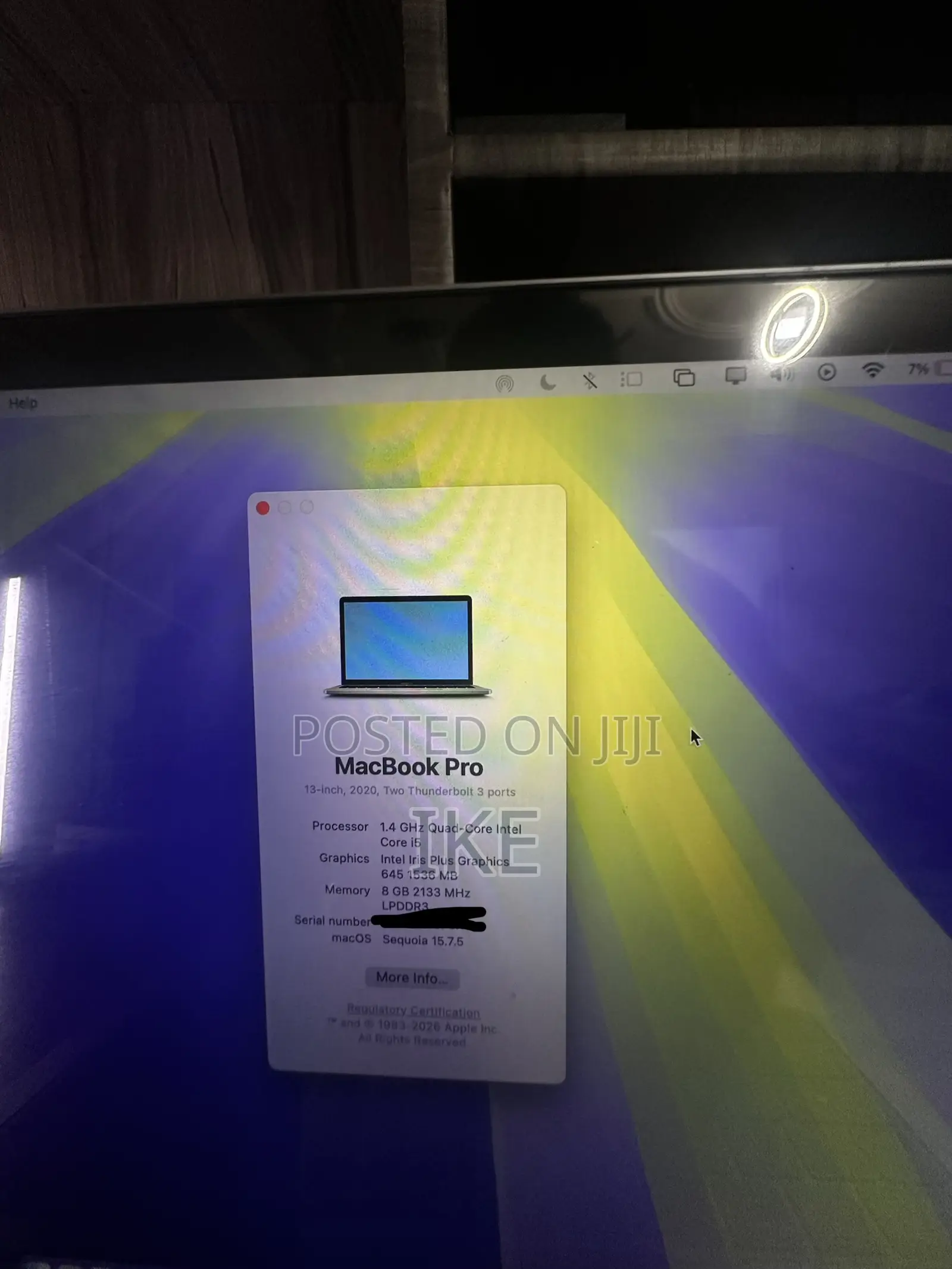Laptop Apple MacBook Pro 2020 8GB Intel Core i5 SSD 256GB
