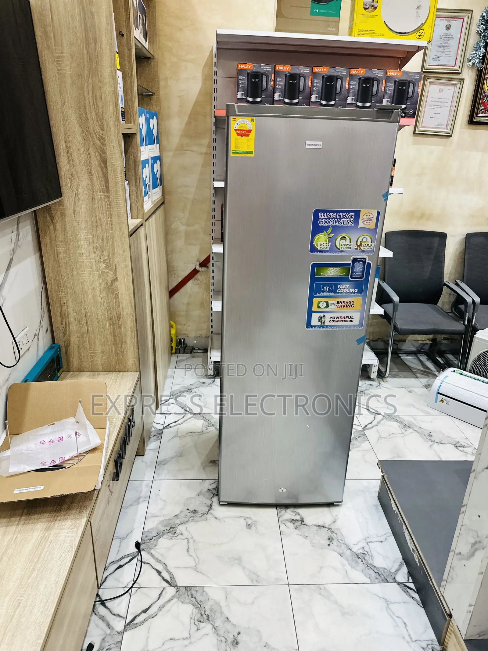 Ultra Modern Grey 242l Upright Freezer Single Door Nasco