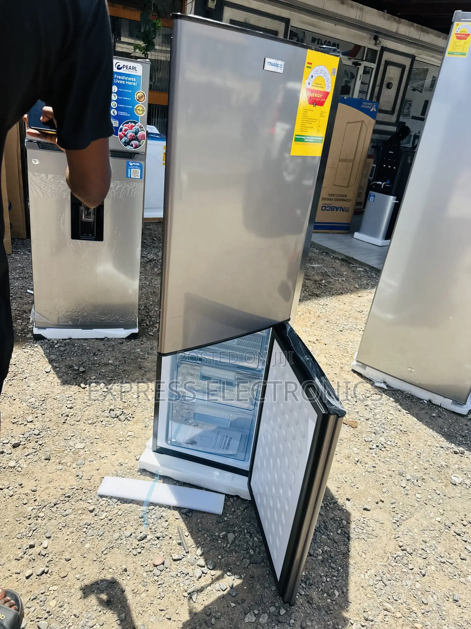 Available Now at Store Nasd2-20fl Double Door Fridge Nasco Grey Color