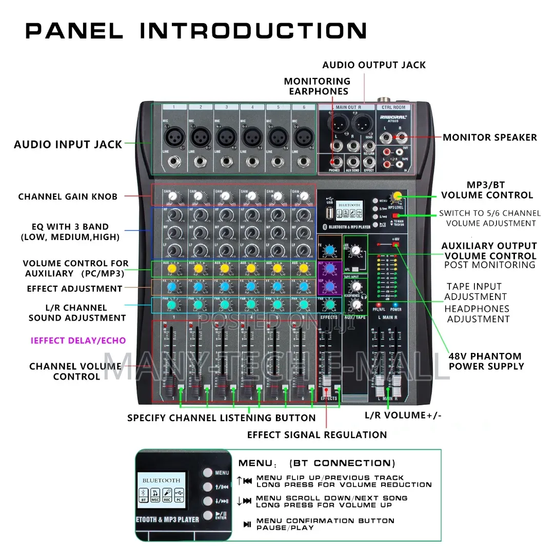 Professional Dj Mixer 8 Channel