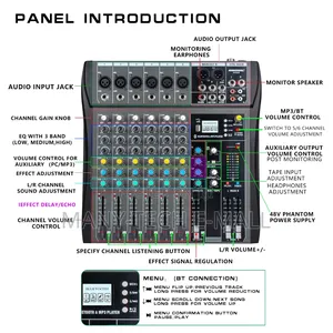 Professional Dj Mixer 8 Channel