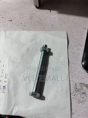 M8 X 80 Hex Bolt With a Corresponding Nut.