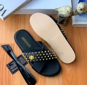 Aristocrats Luxe Studded Cross — Strap Slippers