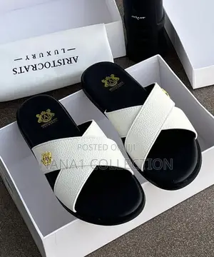 Aristocrats Leather Cross — Strap Slippers