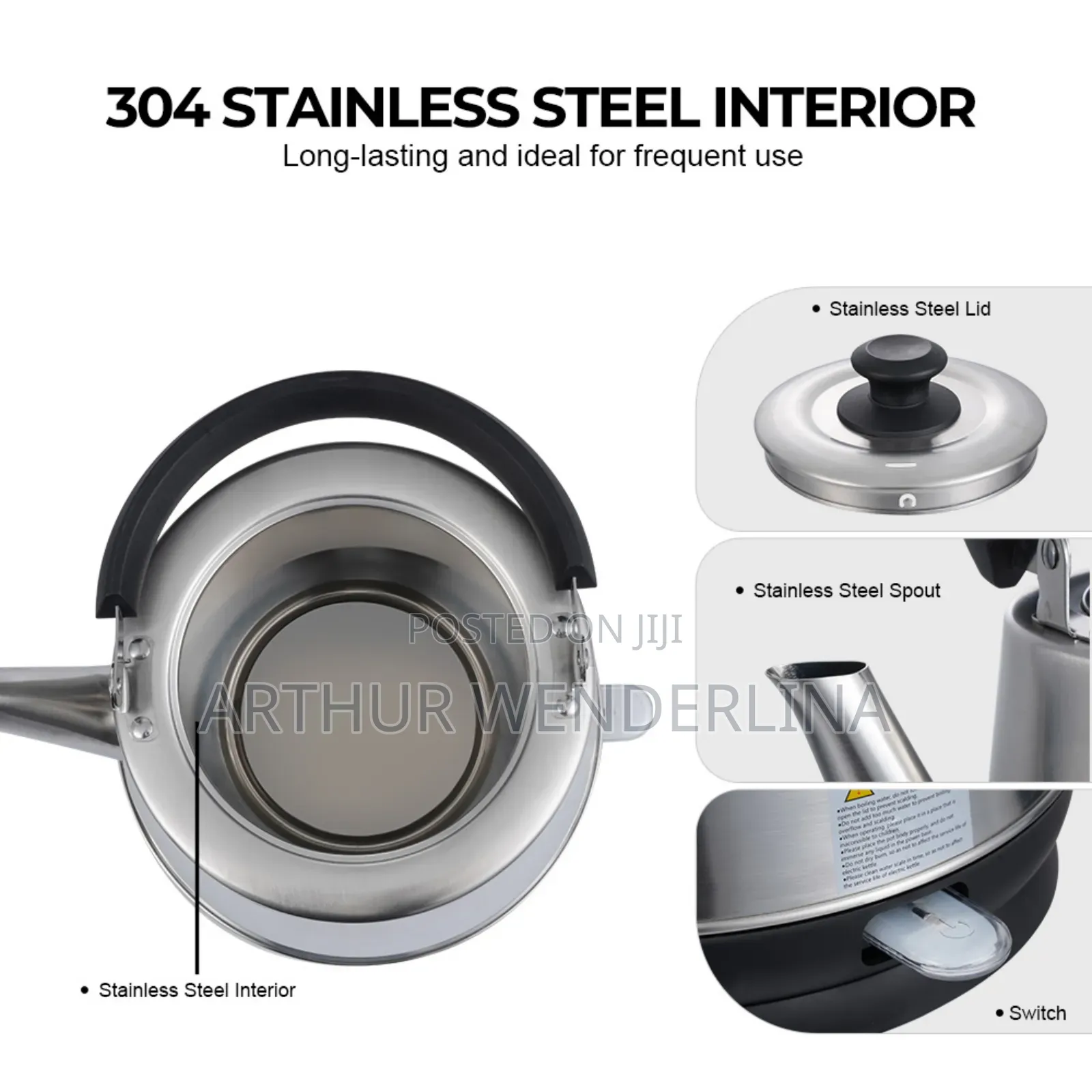 Winning Star Electric 5l Stainless Steel Kettle