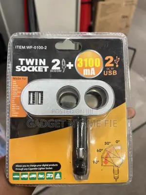 Car Cigarette Socket Extension (2 Ports + 2 Usb Ports)