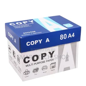 High Quality A4 Paper for Print, Copy and Fax. 80gsm 100% Virgin Pulp