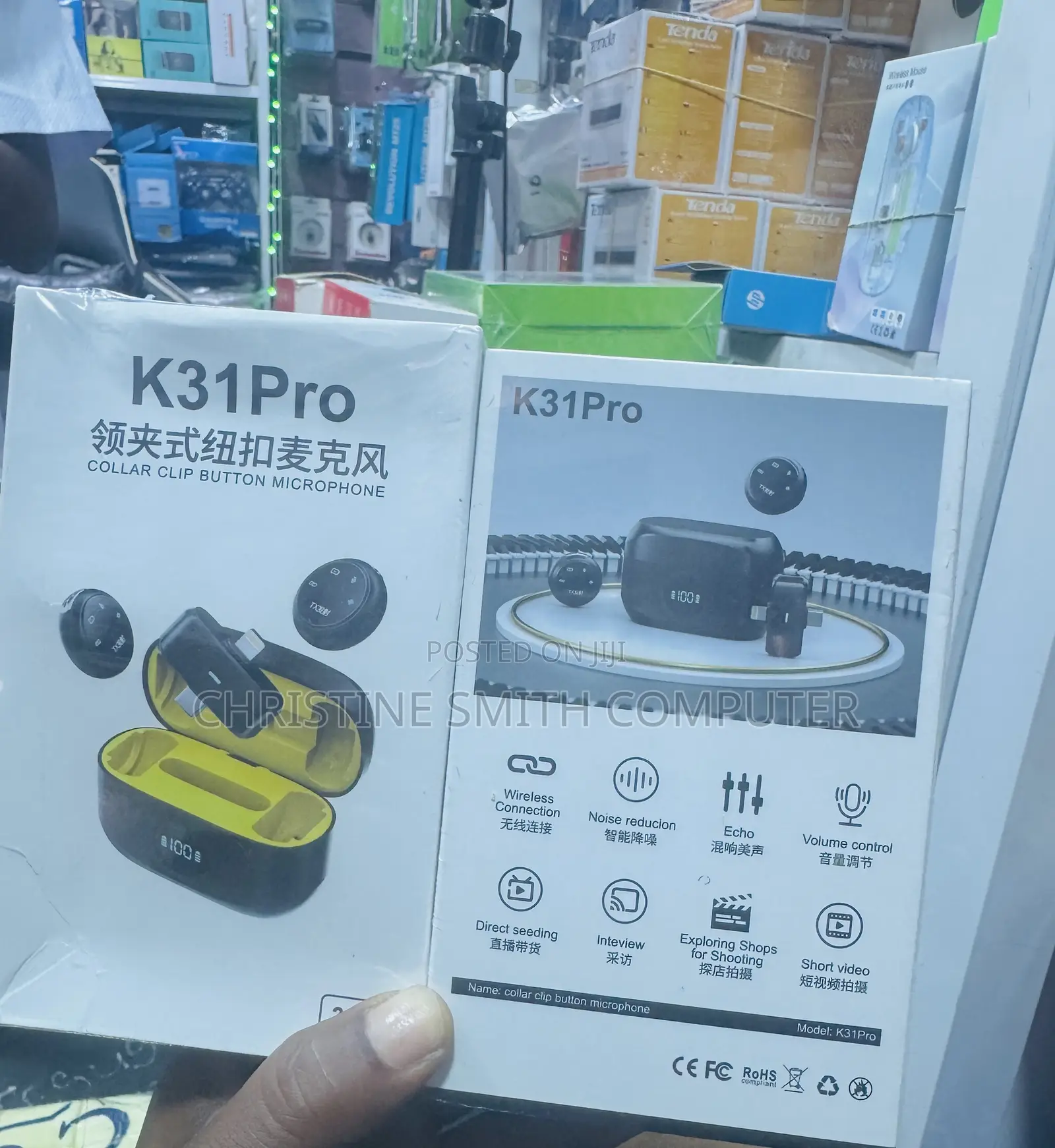 K31pro Solar Clip Button Microphone
