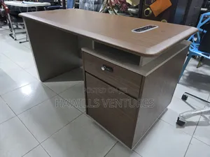 Wooden Office Swap From Hawills Featuring Lockable Cabinet.