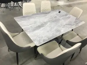 Marble Dining Table With Six Chairs (F15)