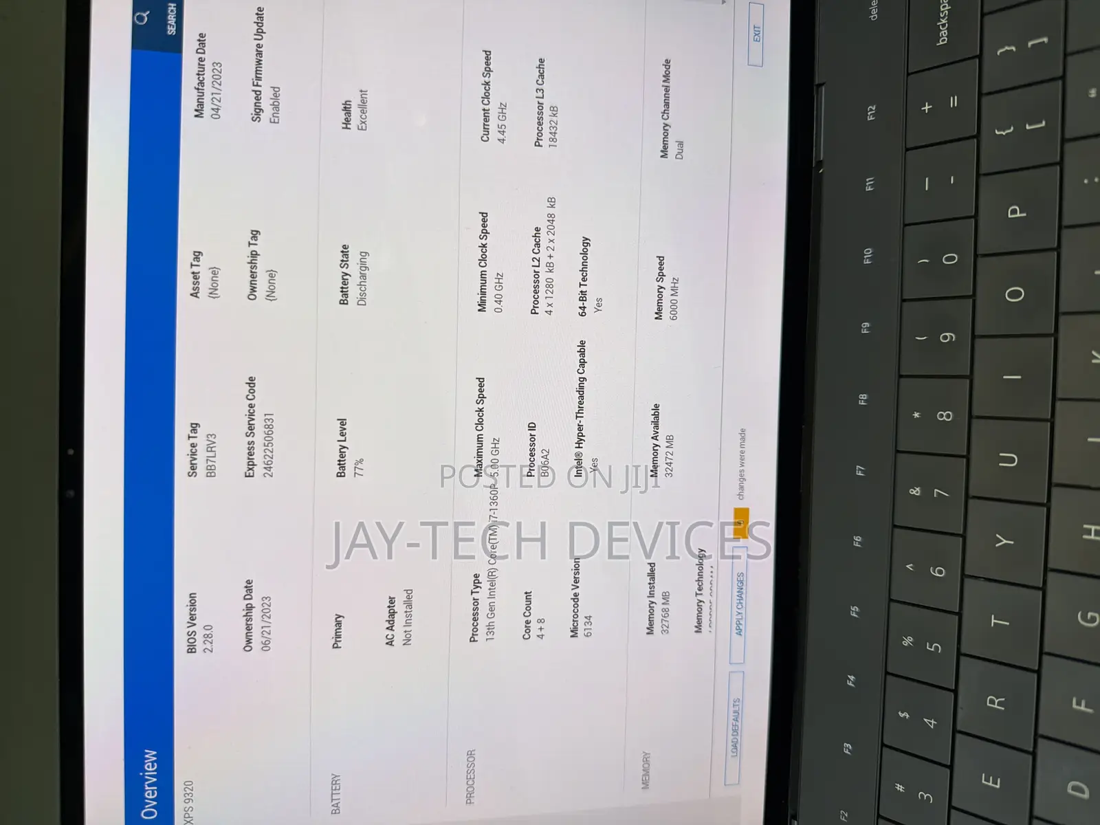 New Laptop Dell XPS 13 9320 32GB Intel Core i7 SSD 1T