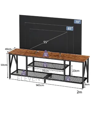 Tv Stand Brown (Antique) With Metal