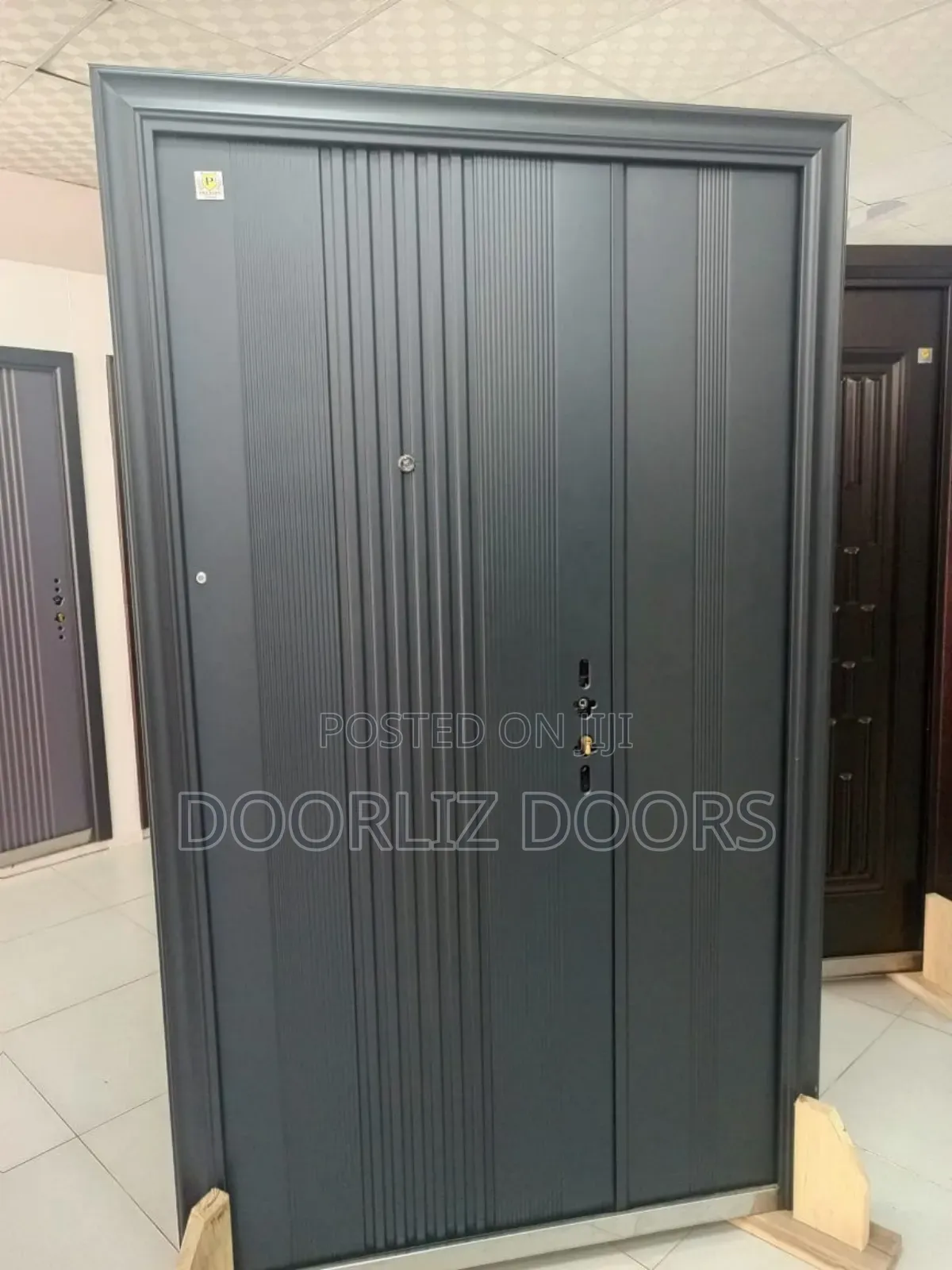 One And Half Gray Security Door With Accessories
