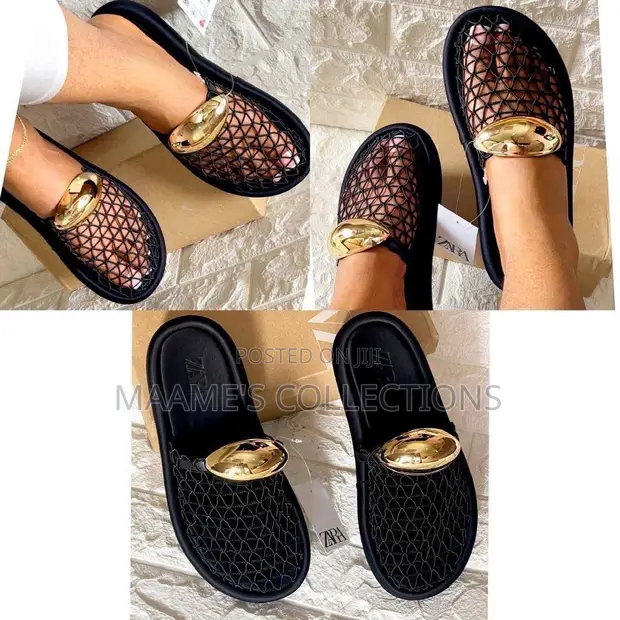 Zara Mesh Slip-on Flat Sandals / Slippers for sale - MAAME'S COLLECTIONS   Price: GH 320 on Jiji.com.gh [Accra Metropolitan]
