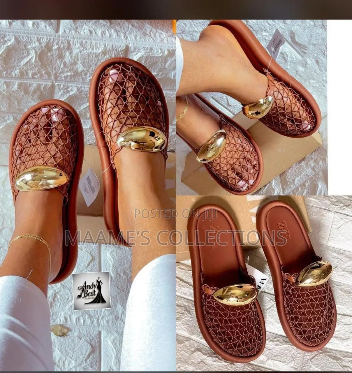 Zara Mesh Slip-on Flat Sandals / Slippers