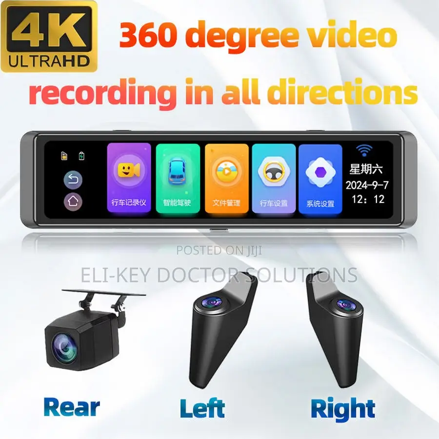 360° Ultra Hd 4-channel Panoramic Monitor Car Dvr With Adas Bsd