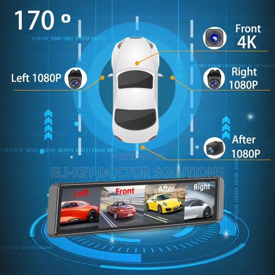 360° Ultra Hd 4-channel Panoramic Monitor Car Dvr With Adas Bsd