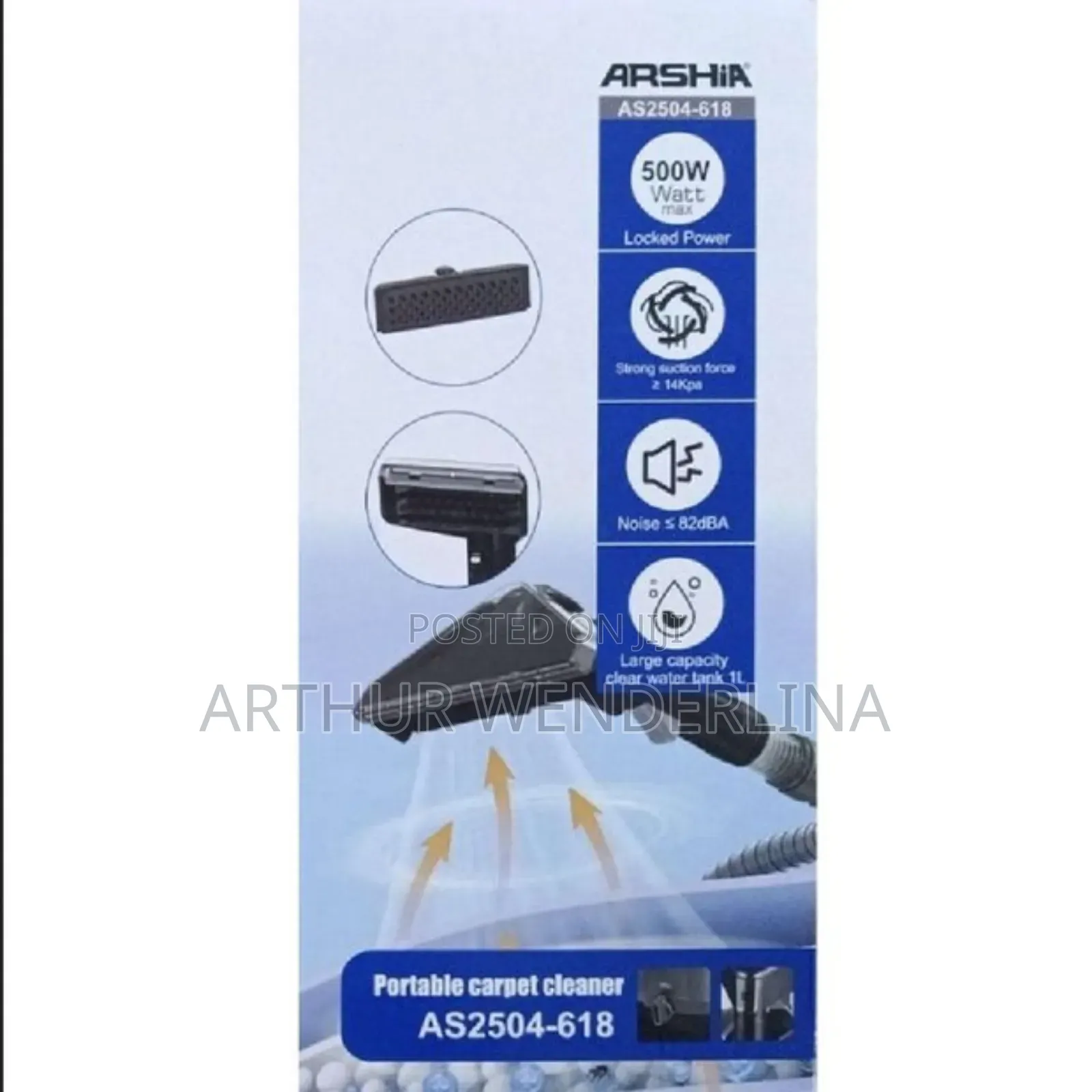 Arshia Portable Carpet Cleaner Upholstery Cleaner, 1.8 M Hose ,