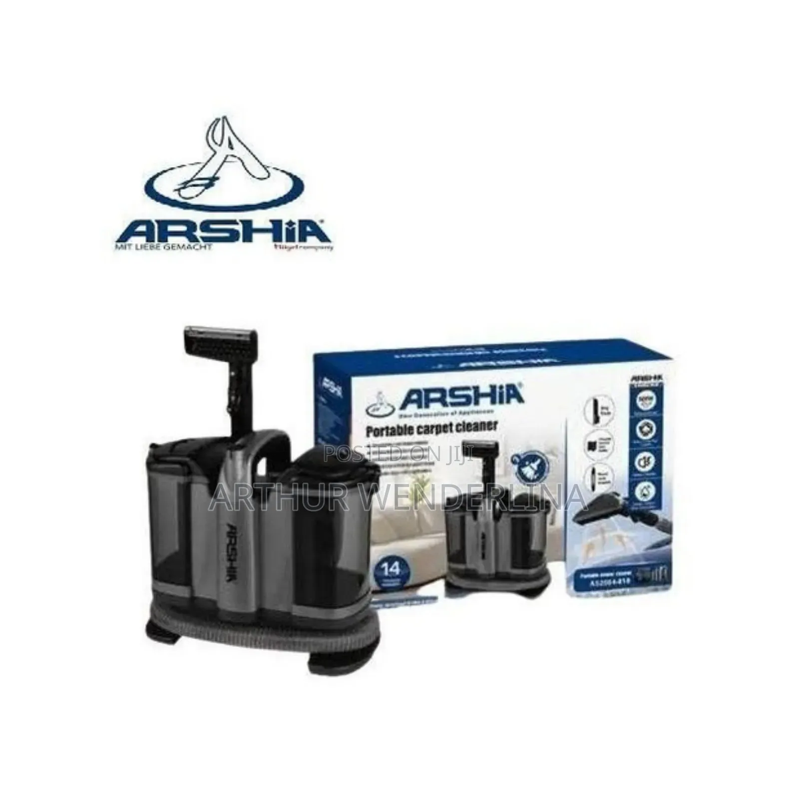 Arshia Portable Carpet Cleaner Upholstery Cleaner, 1.8 M Hose ,