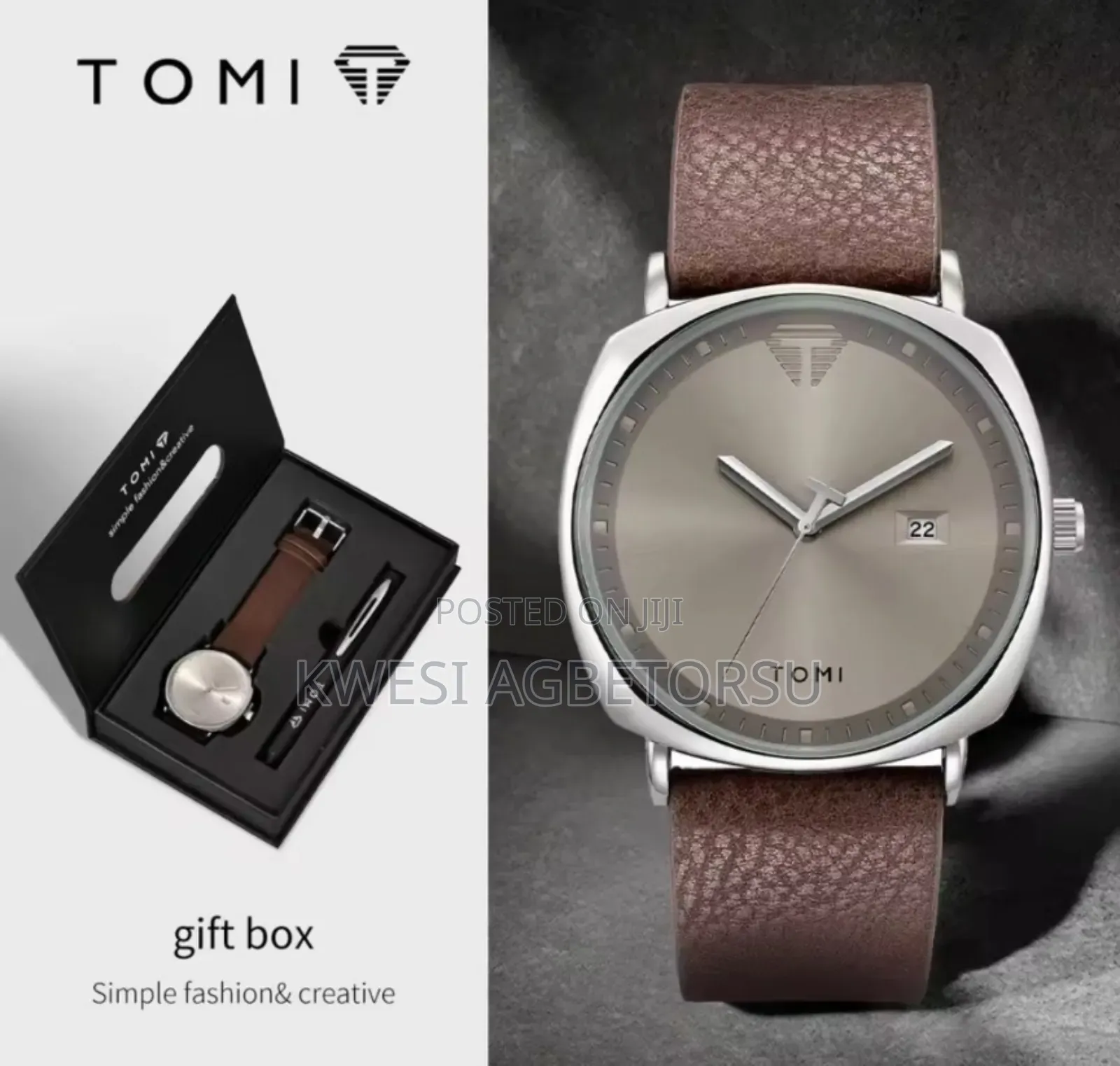Tomi New 2pcs Luxury Business Men Watch Gift Box Set