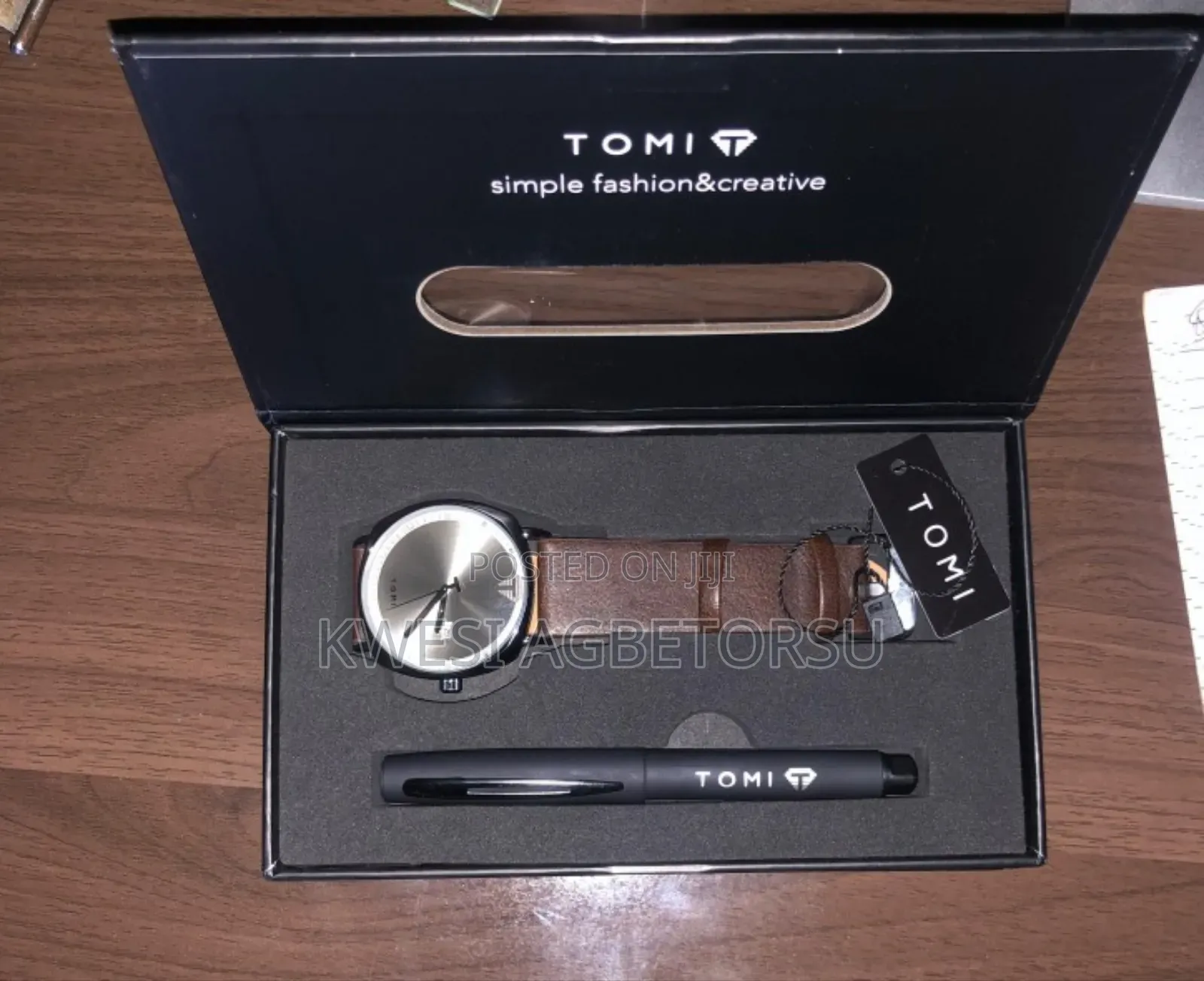 Tomi New 2pcs Luxury Business Men Watch Gift Box Set