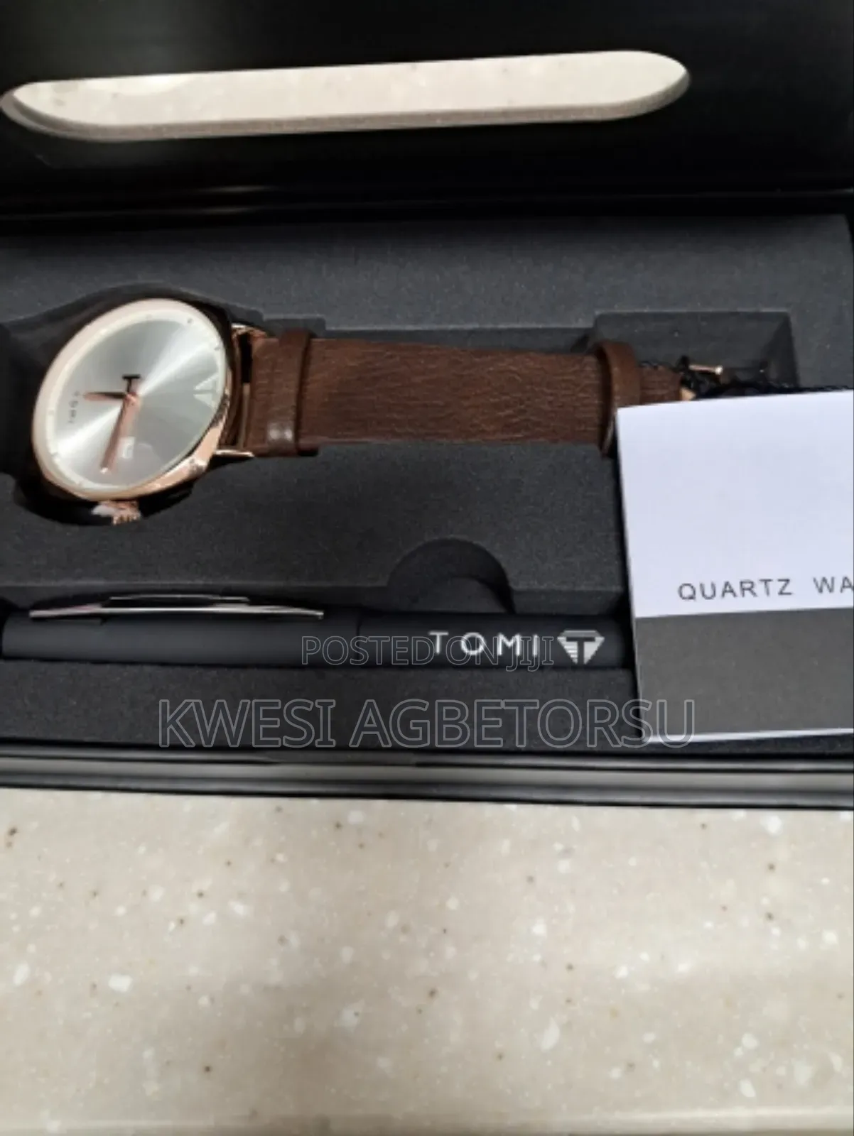 Tomi New 2pcs Luxury Business Men Watch Gift Box Set