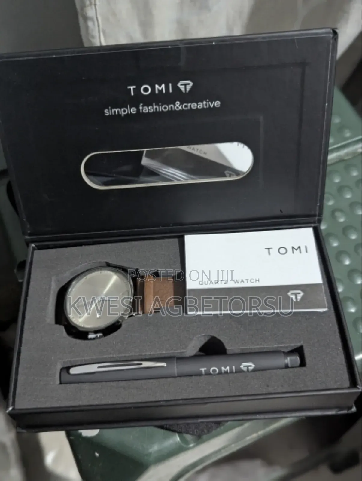Tomi New 2pcs Luxury Business Men Watch Gift Box Set