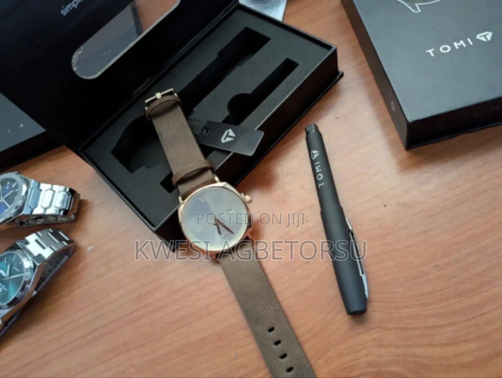 Tomi New 2pcs Luxury Business Men Watch Gift Box Set