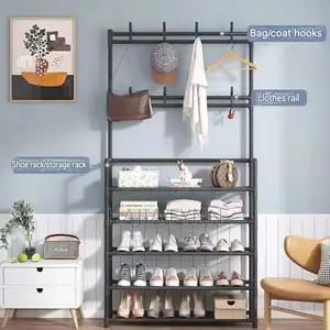 Multi-Functional Shoe Rack With Hangers