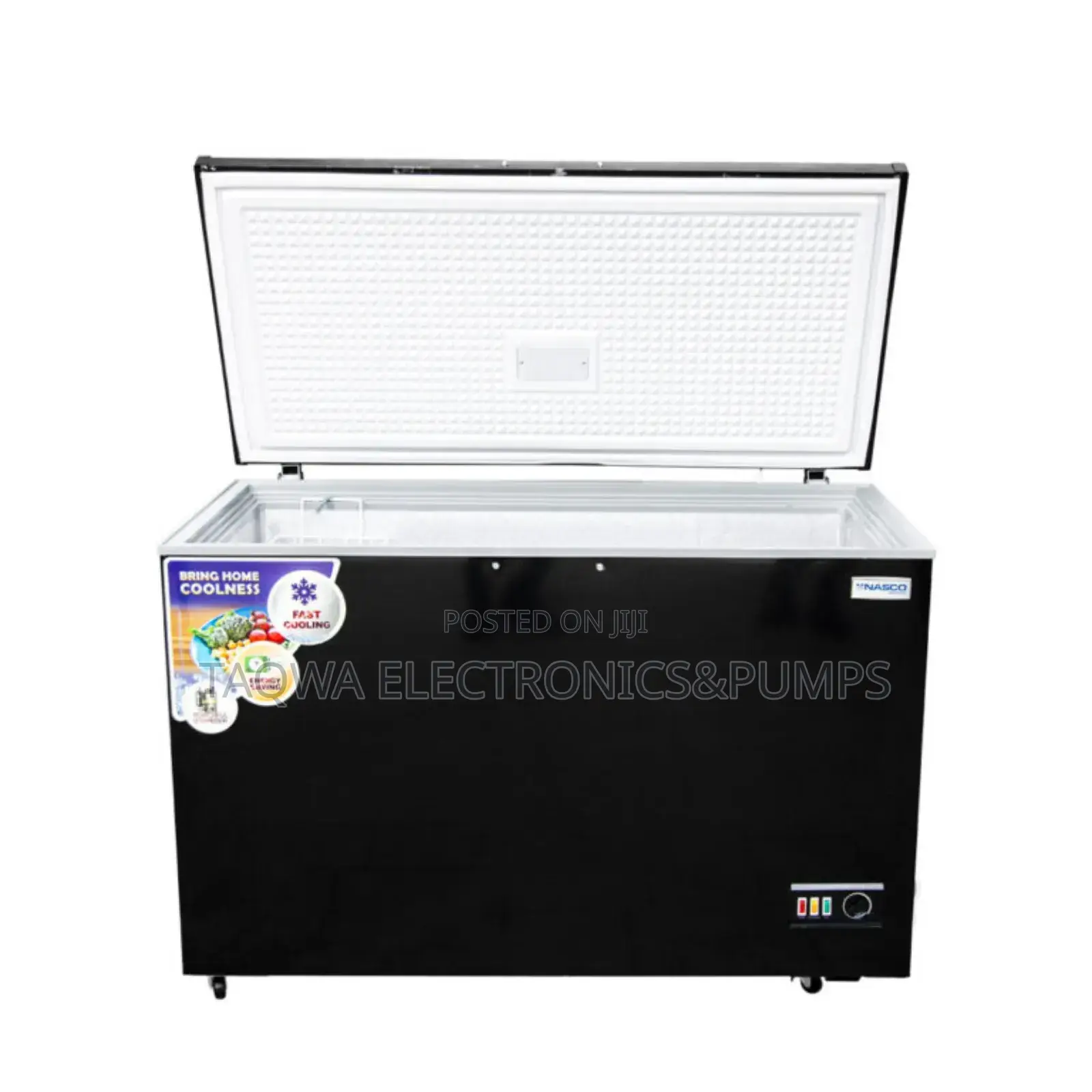 In Stock Nasco 400 Litres Black Chest Freezer
