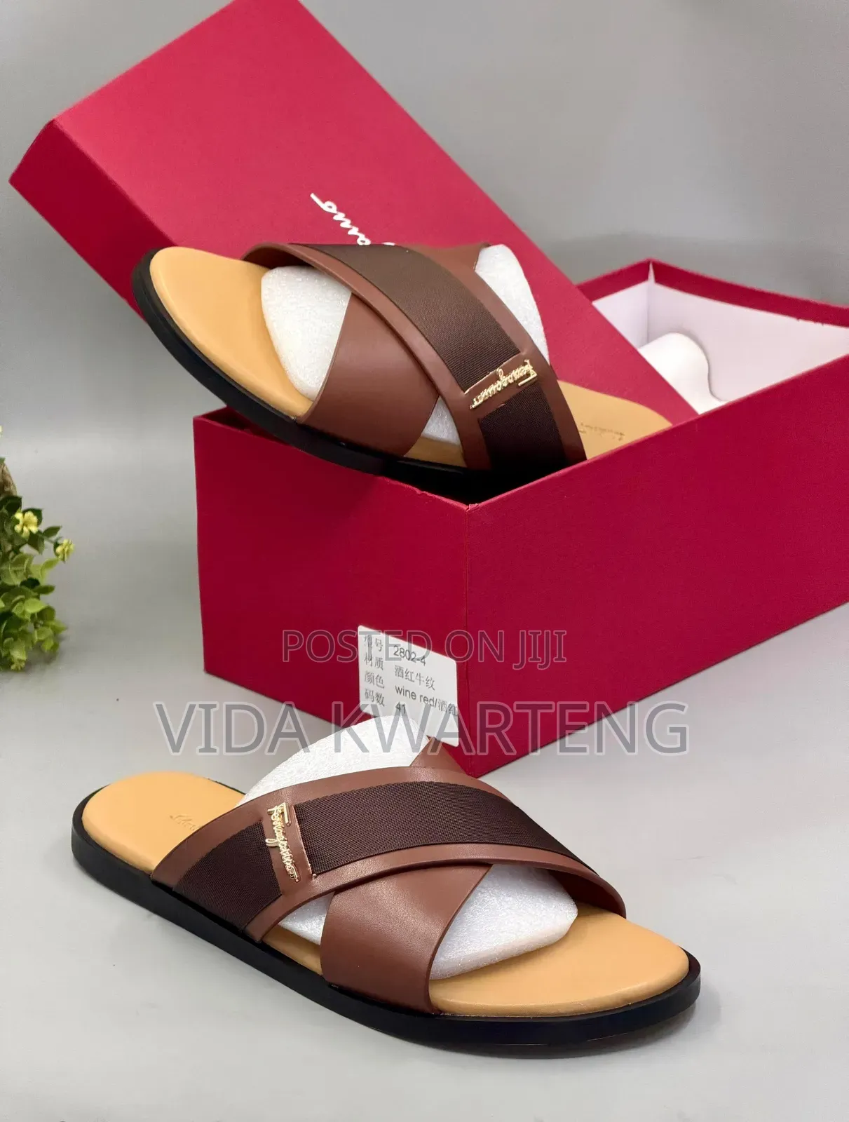 Original Ferragamo Brown Slippers