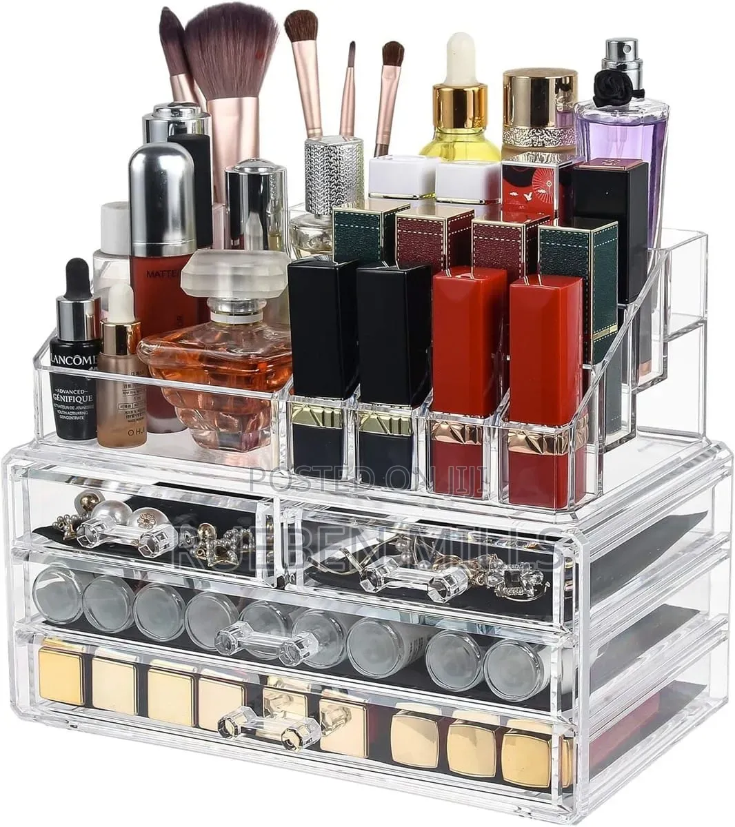 4-Drawer Transparent Plastic Acrylic Makeup Jewelry Storage Box