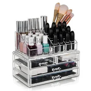 4-Drawer Transparent Plastic Acrylic Makeup Jewelry Storage Box
