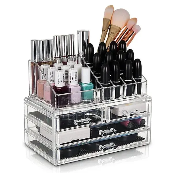 4-Drawer Transparent Plastic Acrylic Makeup Jewelry Storage Box