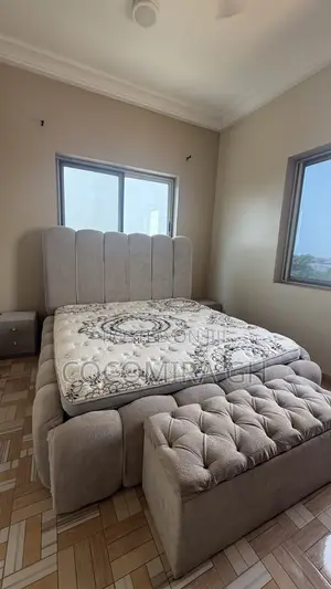 Queen Size Extra Mattress With a Bedframe, Ottoman and Two Drawers