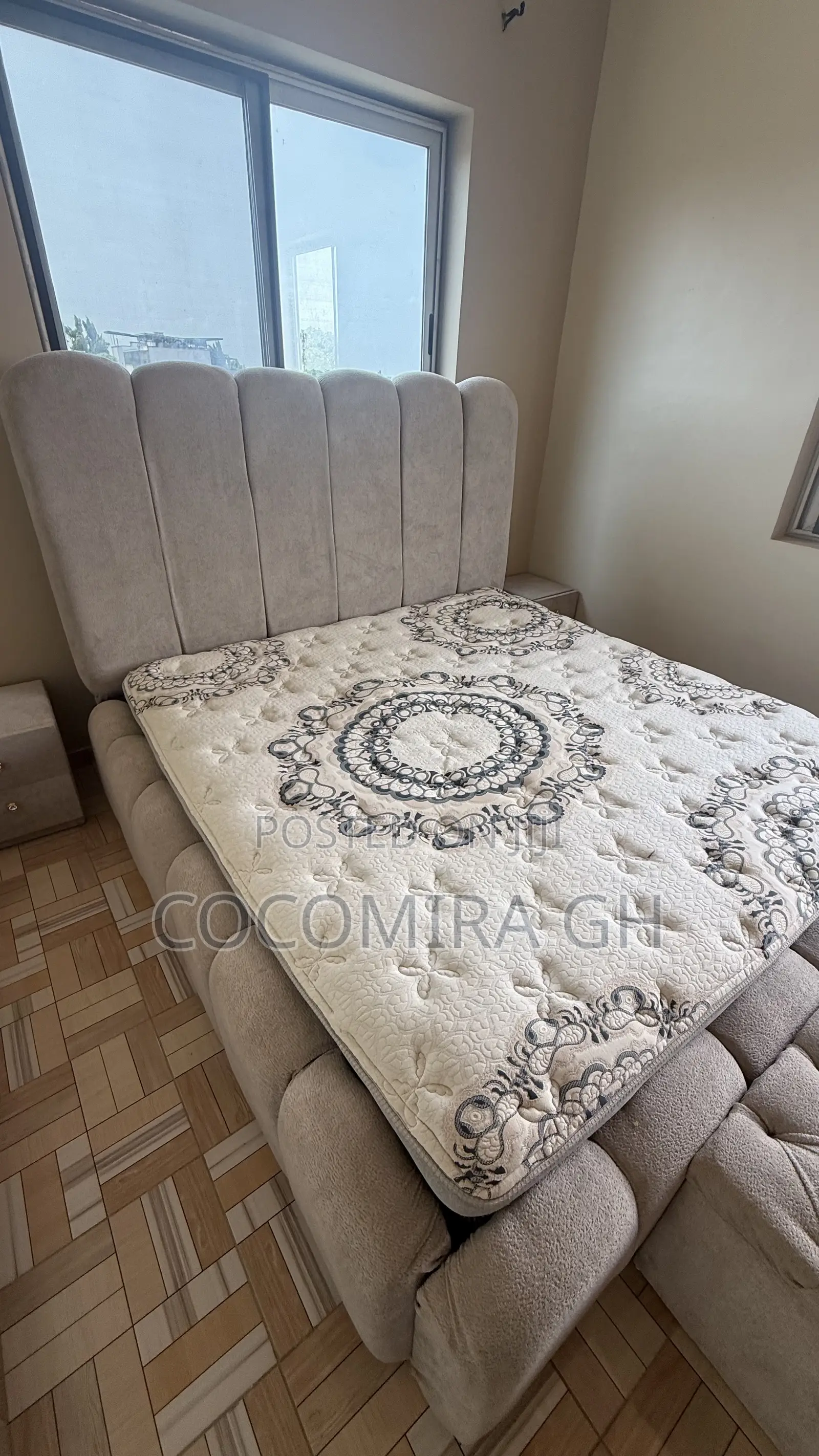 Queen Size Extra Mattress With a Bedframe, Ottoman and Two Drawers