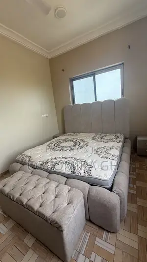 Queen Size Extra Mattress With a Bedframe, Ottoman and Two Drawers