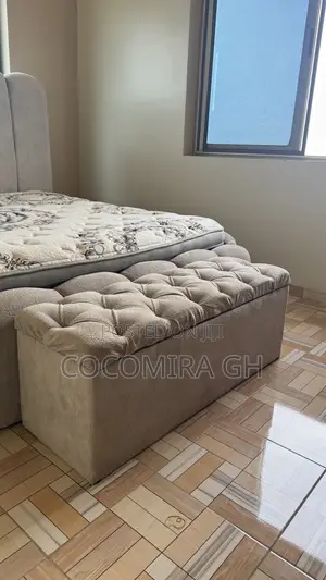 Queen Size Extra Mattress With a Bedframe, Ottoman and Two Drawers