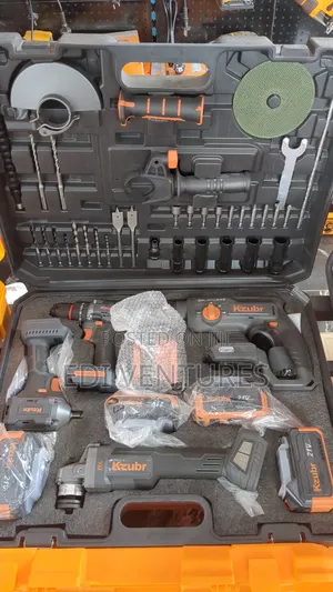 4 PCS Cordless Drill,Grinder,Hammer, Combo Set Kzubr With 4 Batteries