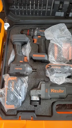 4 PCS Cordless Drill,Grinder,Hammer, Combo Set Kzubr With 4 Batteries