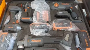 4 PCS Cordless Drill,Grinder,Hammer, Combo Set Kzubr With 4 Batteries