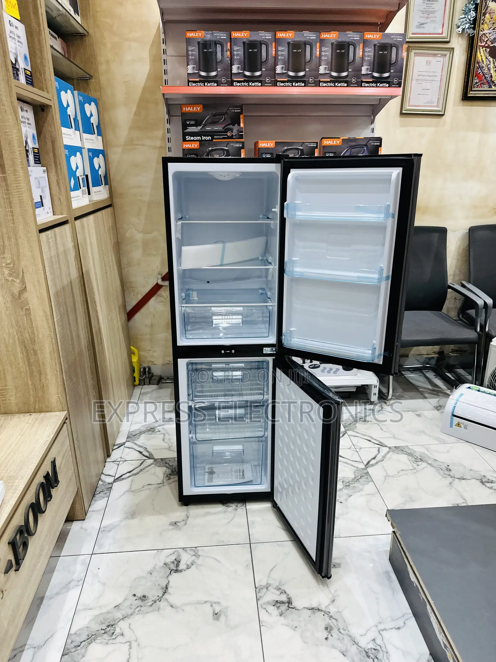 Long Lasting Grey Dark Color Double Door Fridge Nasco