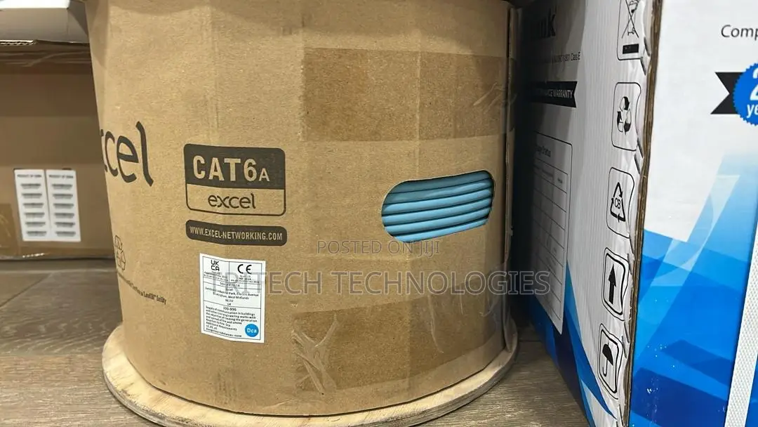 100-996 - Excel Cat 6af/FTP Cable Lsoh Reel 500m Ice Blue