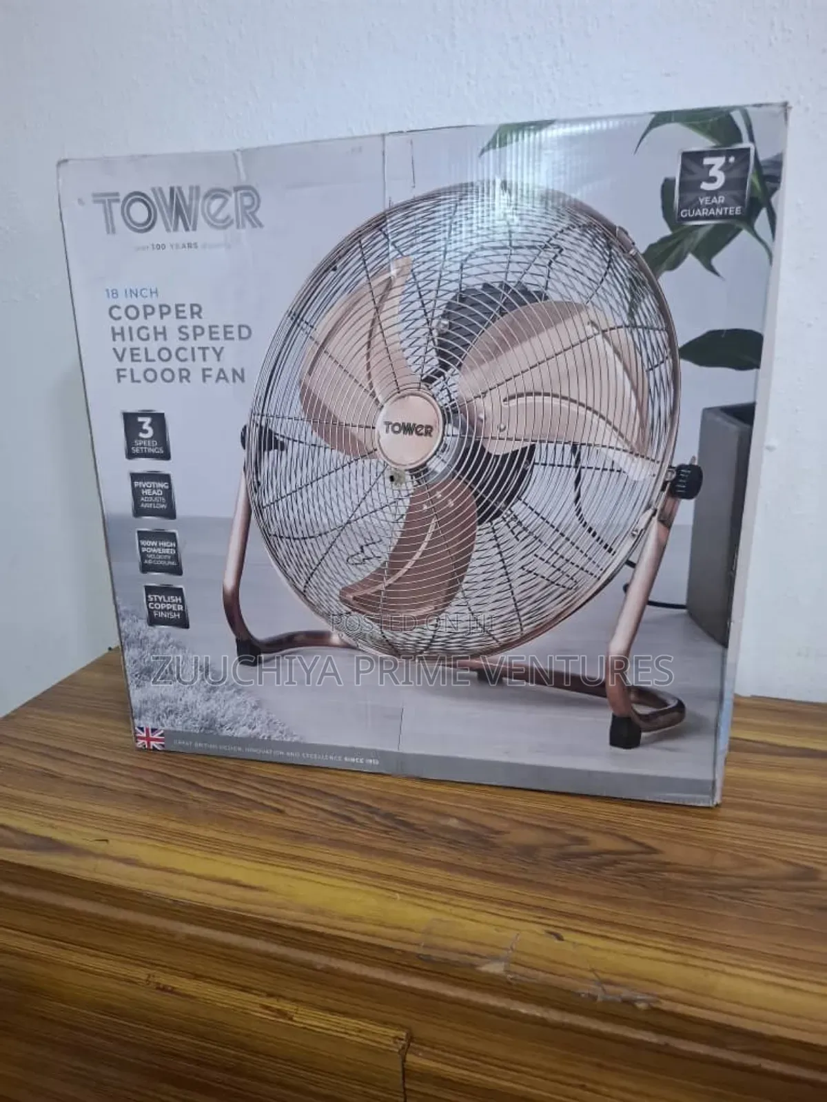 Tower 18" Inch High Speed Velocity Floor Fan From Uk 