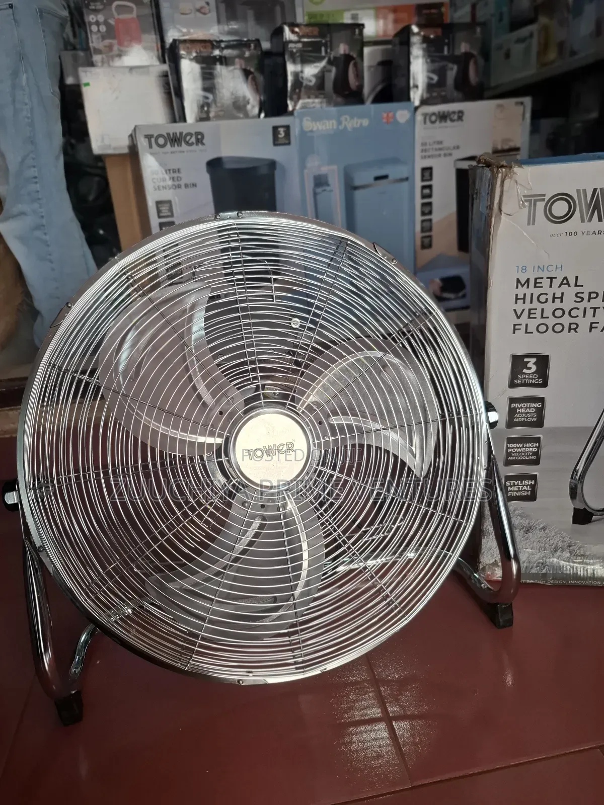 Tower 18" Inch High Speed Velocity Floor Fan From Uk 