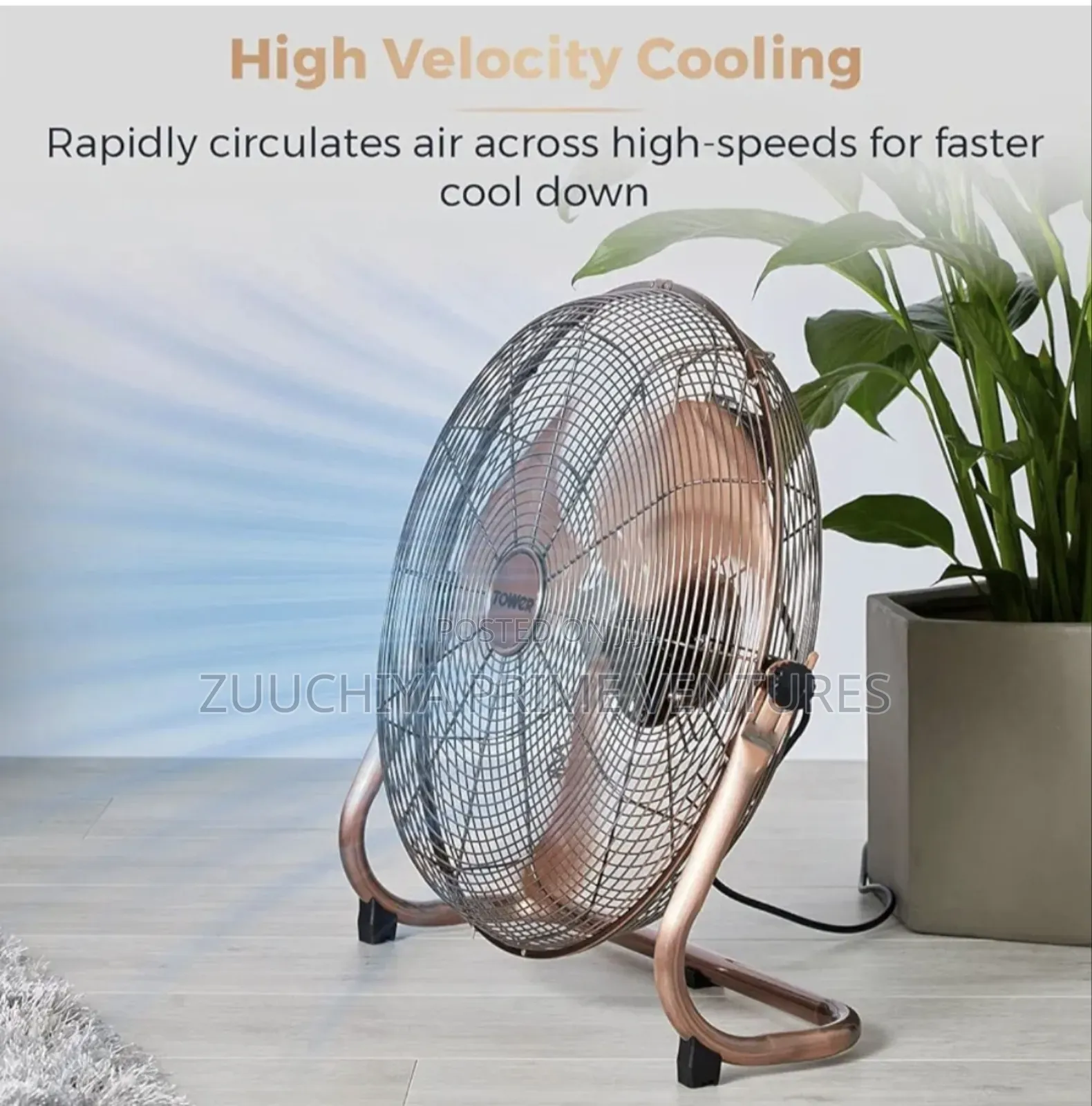 Tower 18" Inch High Speed Velocity Floor Fan From Uk 