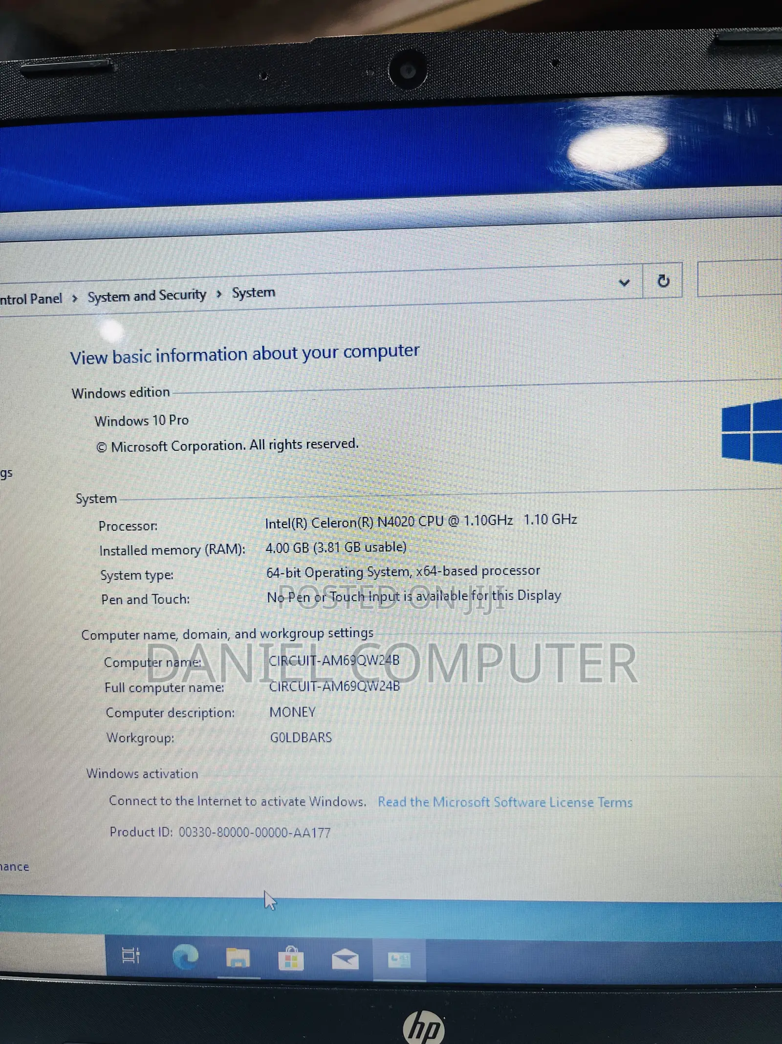 Laptop HP 15 4GB Intel Celeron SSD 256GB
