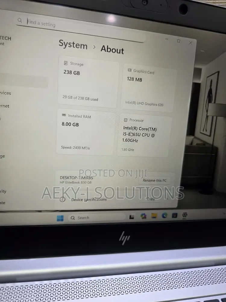 Laptop HP EliteBook 840 G5 8GB Intel Core i5 SSD 256GB