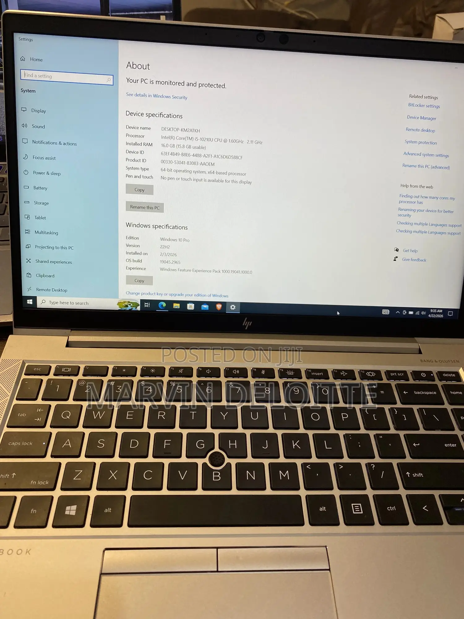 Laptop HP EliteBook 840 G7 16GB Intel Core i5 SSD 256GB